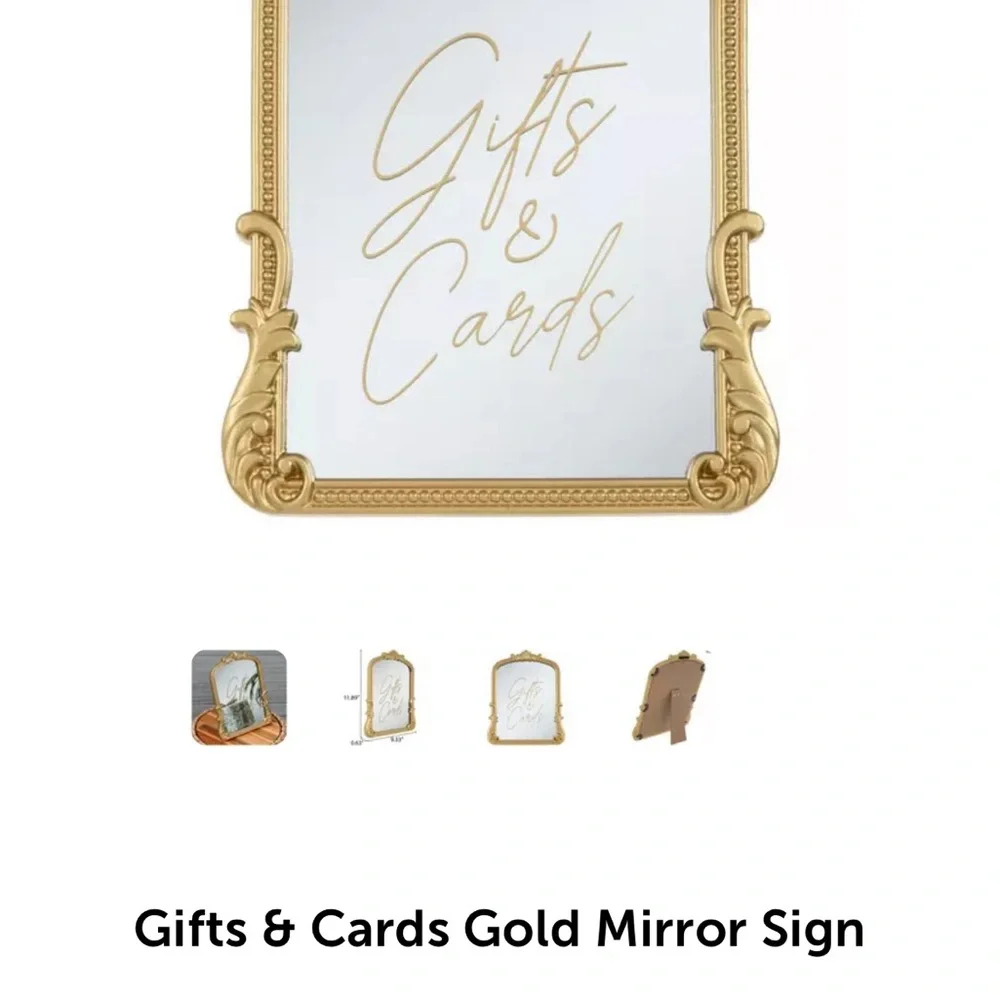 Gold wedding mirror signs